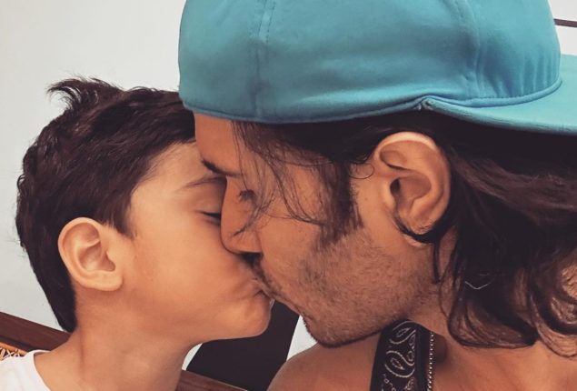 Feroze Khan shares liplock with his Son