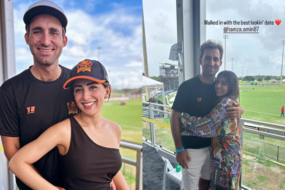 Ushna Shah enjoying the Cricket vibe with her husband