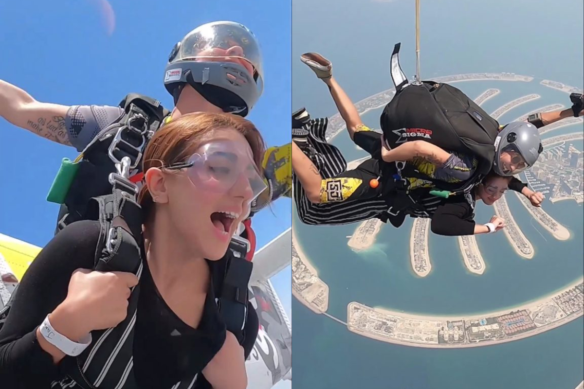 Jannat Mirza shares her skydiving pictures in Dubai