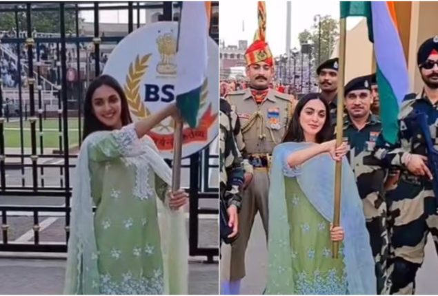 Kiara Advani Waves Flag at Wagah Border, Joins BSF Soldiers Before Independence Day