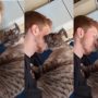 Watch: Man’s Cat Gives Him a Kiss