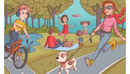 Spot the Hidden Puzzle: Find the hippo in the morning walk picture