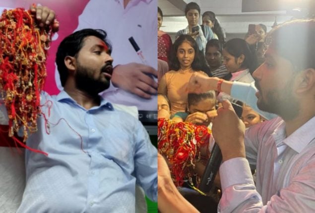 Renowned Online Educator Khan Sir Sets New Record with 7,000 Students Tie Him Rakhi