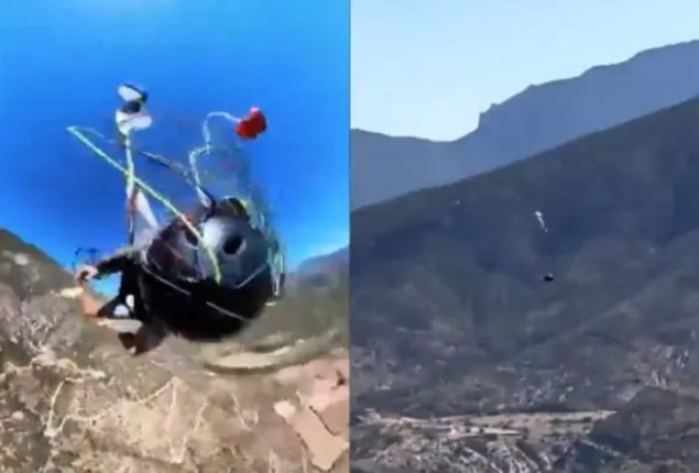 Man narrowly escapes death after parachute ropes get tangled