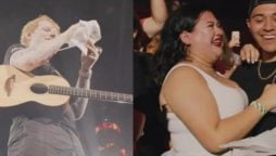 Ed Sheeran pauses concert to help a couple reveal their baby’s gender