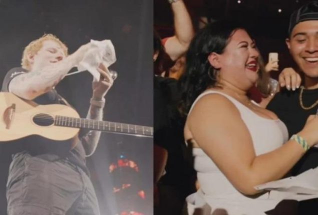 Ed Sheeran pauses concert to help a couple reveal their baby’s gender