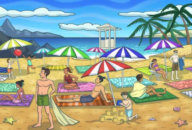 Visual Test Puzzle: Spot the dolphin at the beach in 6 seconds!