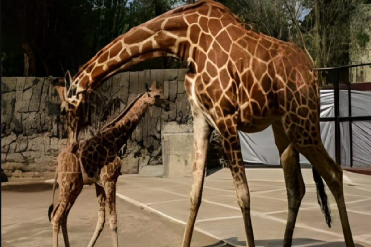 Rare Spotless Giraffe Joins USA Zoo