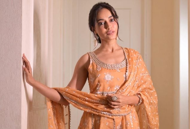 Surbhi Jyoti Looks Mesmerizing in Off-Shoulder Silver Sequin Dress