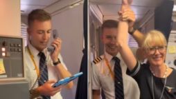 Pilot Son Makes Special Announcement for Flight Attendant Mom