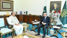 Shehbaz, Raja Riaz meeting