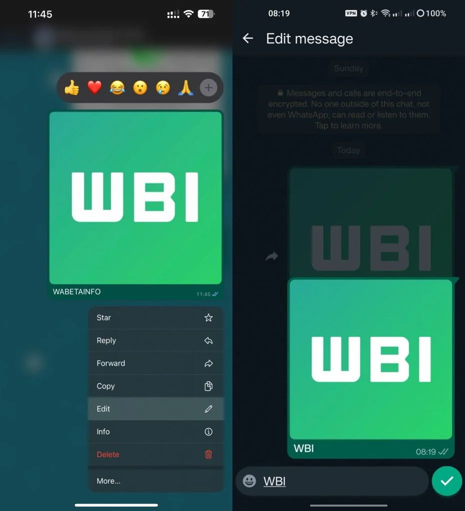 WhatsApp's media caption editing now available on iOS and Android