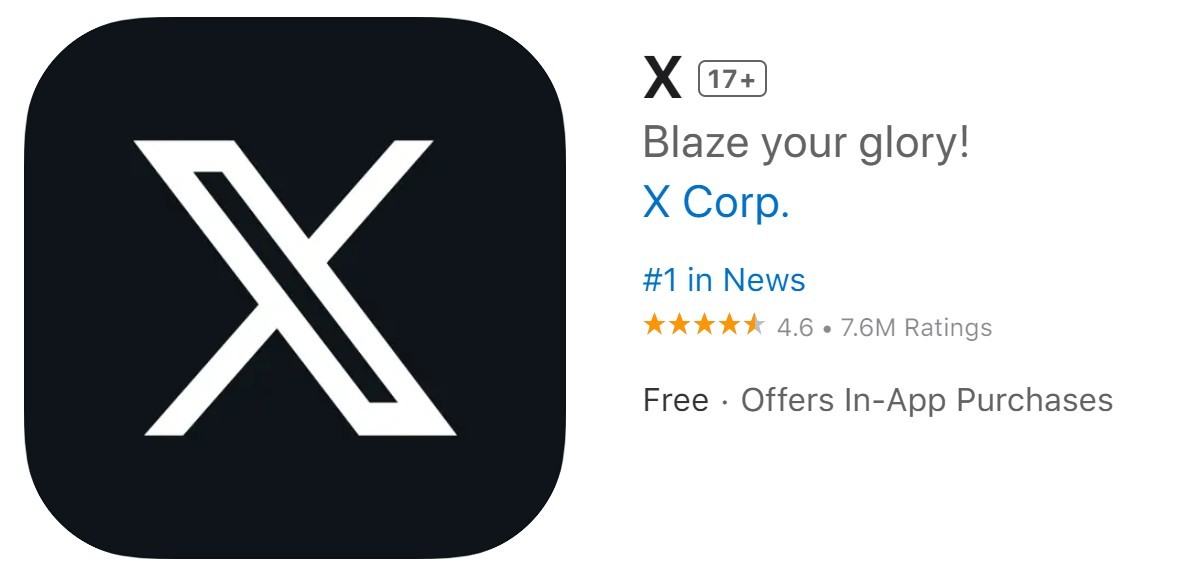 Twitter app renamed to X on iOS with Apple's approval