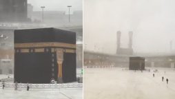 Watch: Umrah pilgrims pray amid heavy rains in Mecca