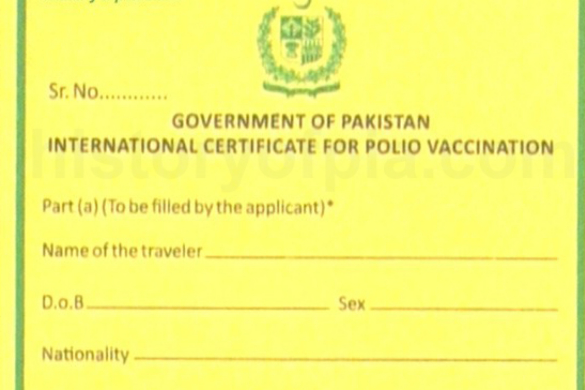 polio vaccination certificate