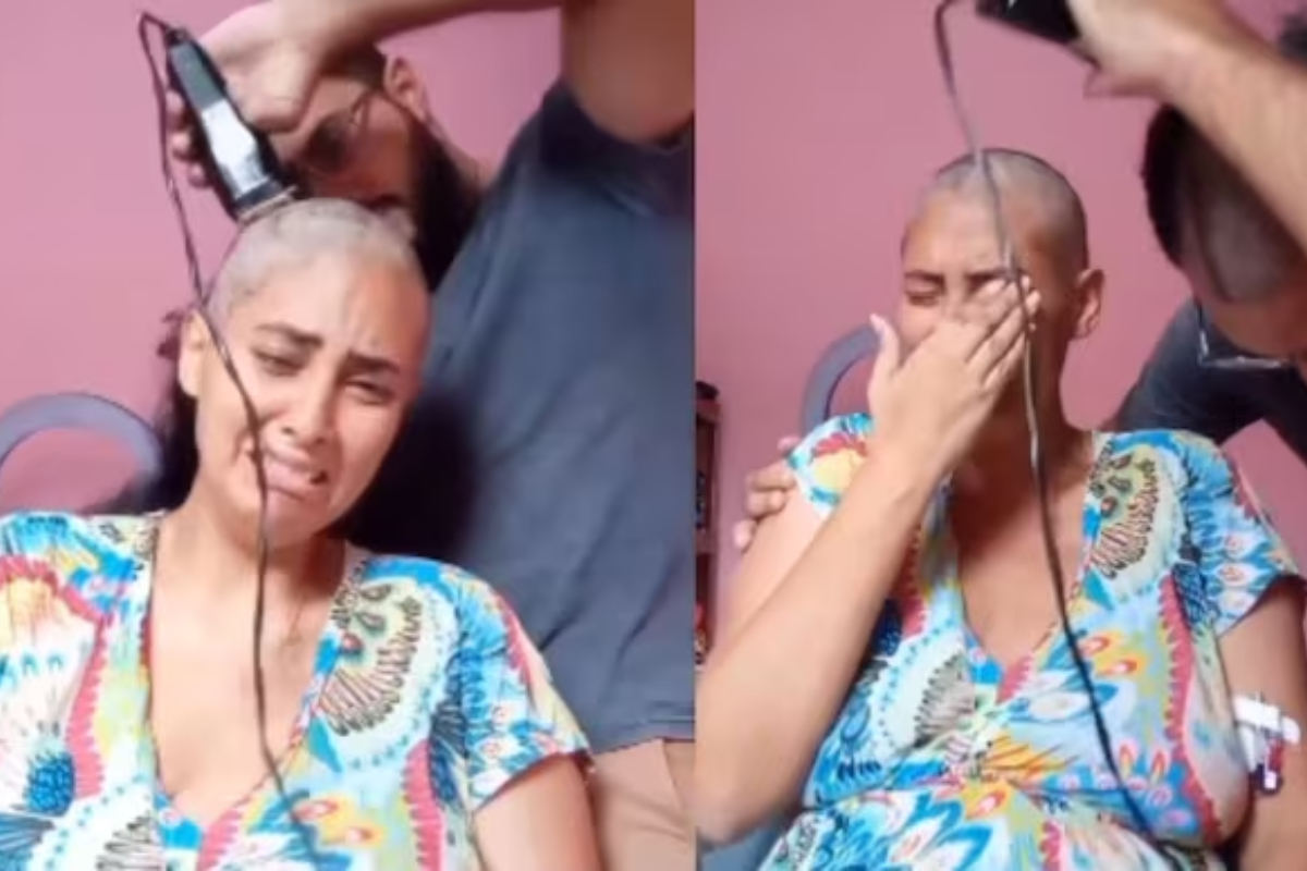 Cancer patient's tearful reaction to husband's head shave melts hearts