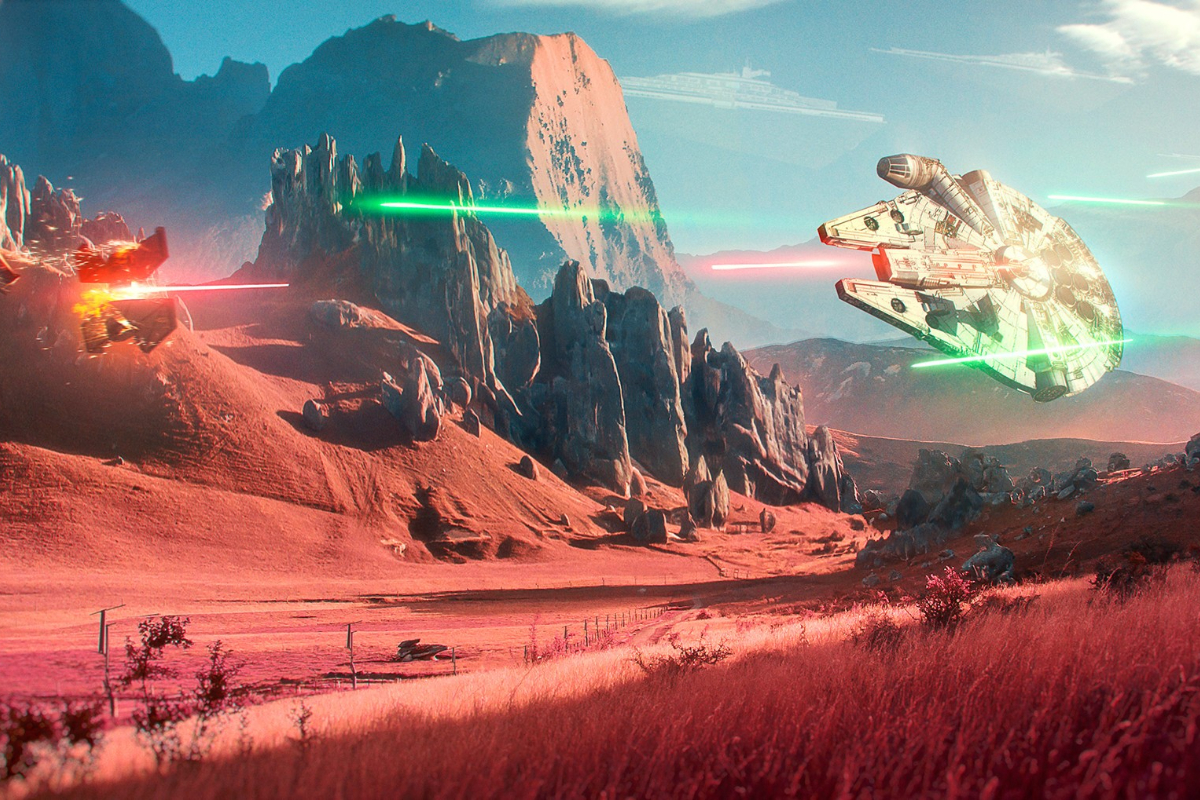 Starfield player creates the Millennium Falcon during the game