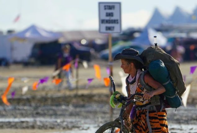 Tourists escape a muddy mess as Burning Man comes to close
