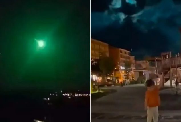 Green meteor streaks across Turkish sky, wows onlookers