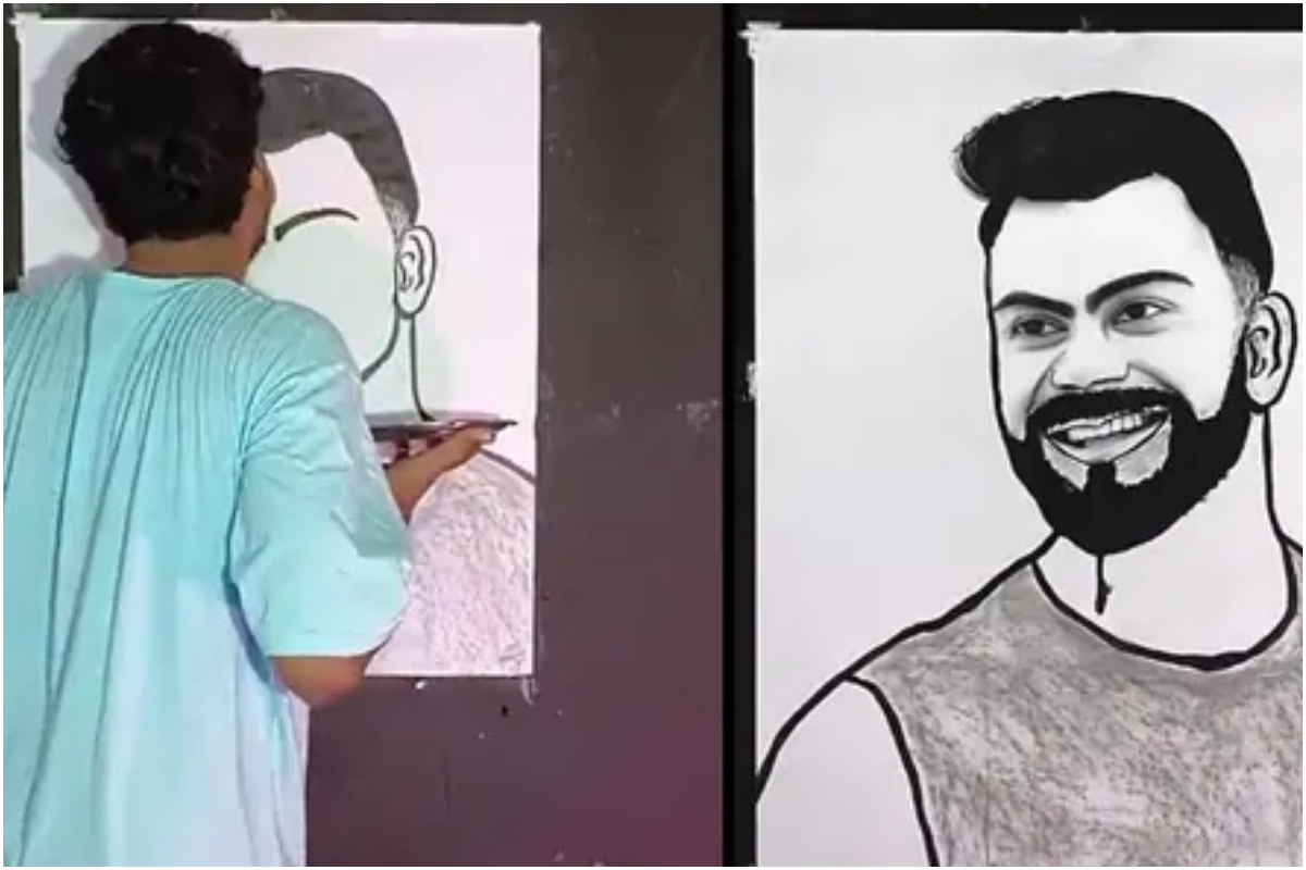 Virat Kohli Unique Tongue Art