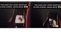 Viewer uses Snapchat filter while watching Jawan in theater