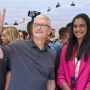 Tim Cook & PV Sindhu beaming during an Apple event