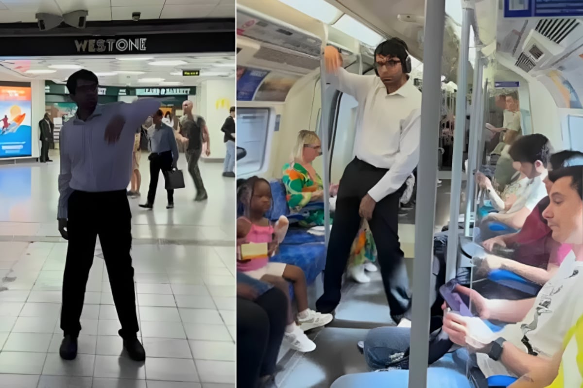 Man dances Chaiyya Chaiyya London metro