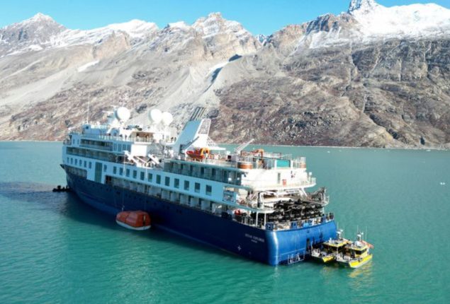 Greenland cruise ship finally free after mud nightmare