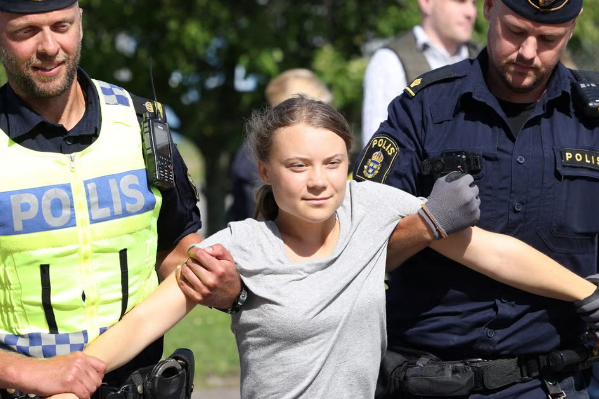Greta Thunberg takes stand against oil, faces charges
