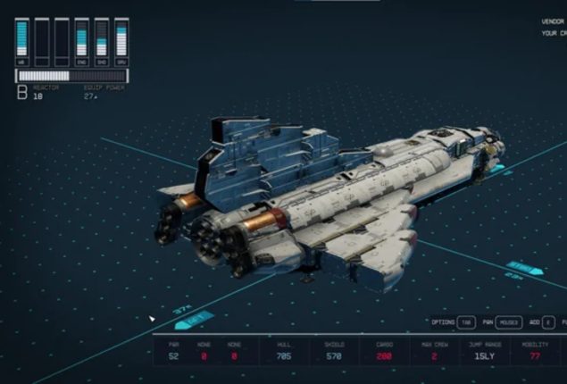 Starfield Player create the NASA Shuttle space in the game