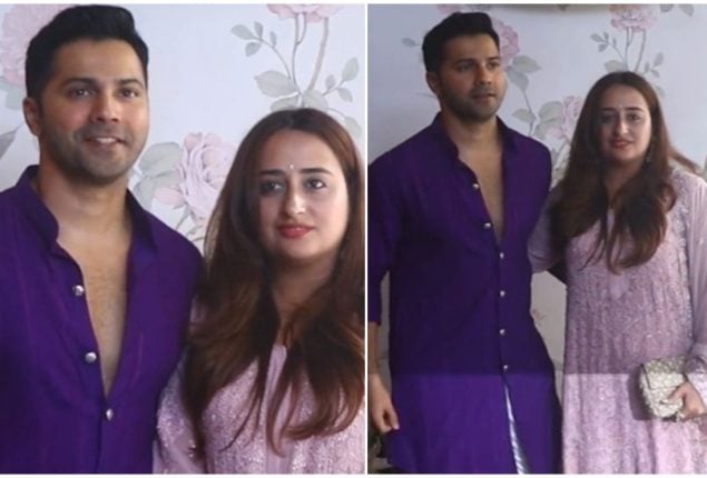 Varun Dhawan and Natasha Dalal Visit Arpita Khan’s Home for Ganpati Darshan