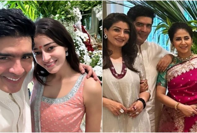 Janhvi Kapoor, Ananya Panday, Raveena Tandon, and Urmila Matondkar Celebrate Ganesh Chaturthi with Manish Malhotra