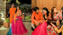 Iqra Kanwal looks spectacular in her Dholki funtion