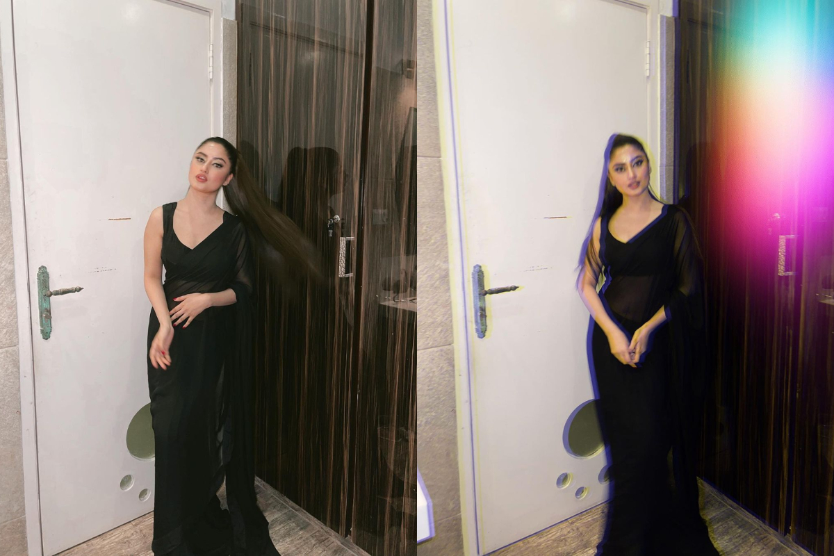 Sajal Aly Stylish look in a black saree