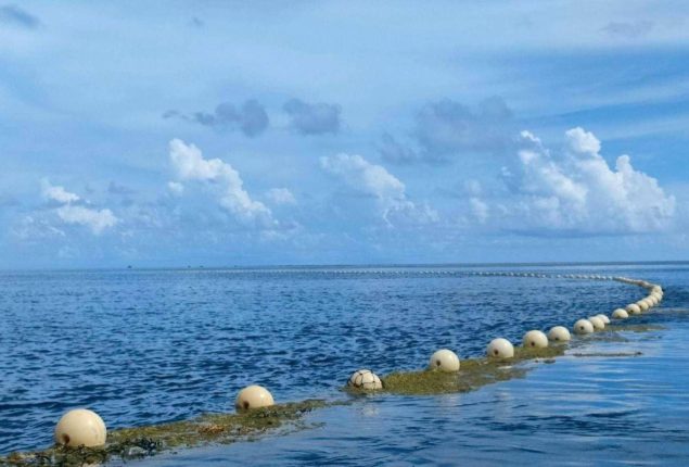 China's floating barrier blocks Filipino fishermen from Scarborough Shoal