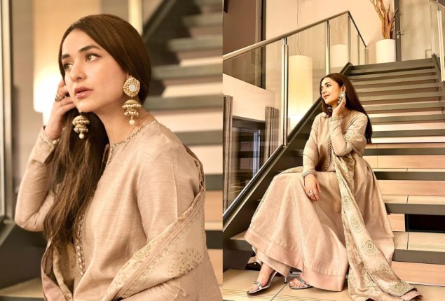 Yumna Zaidi’s elegant look in Golden Dress