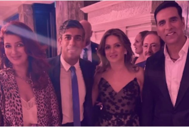 Twinkle Khanna and Akshay Kumar share Picture with UK PM Rishi Sunak