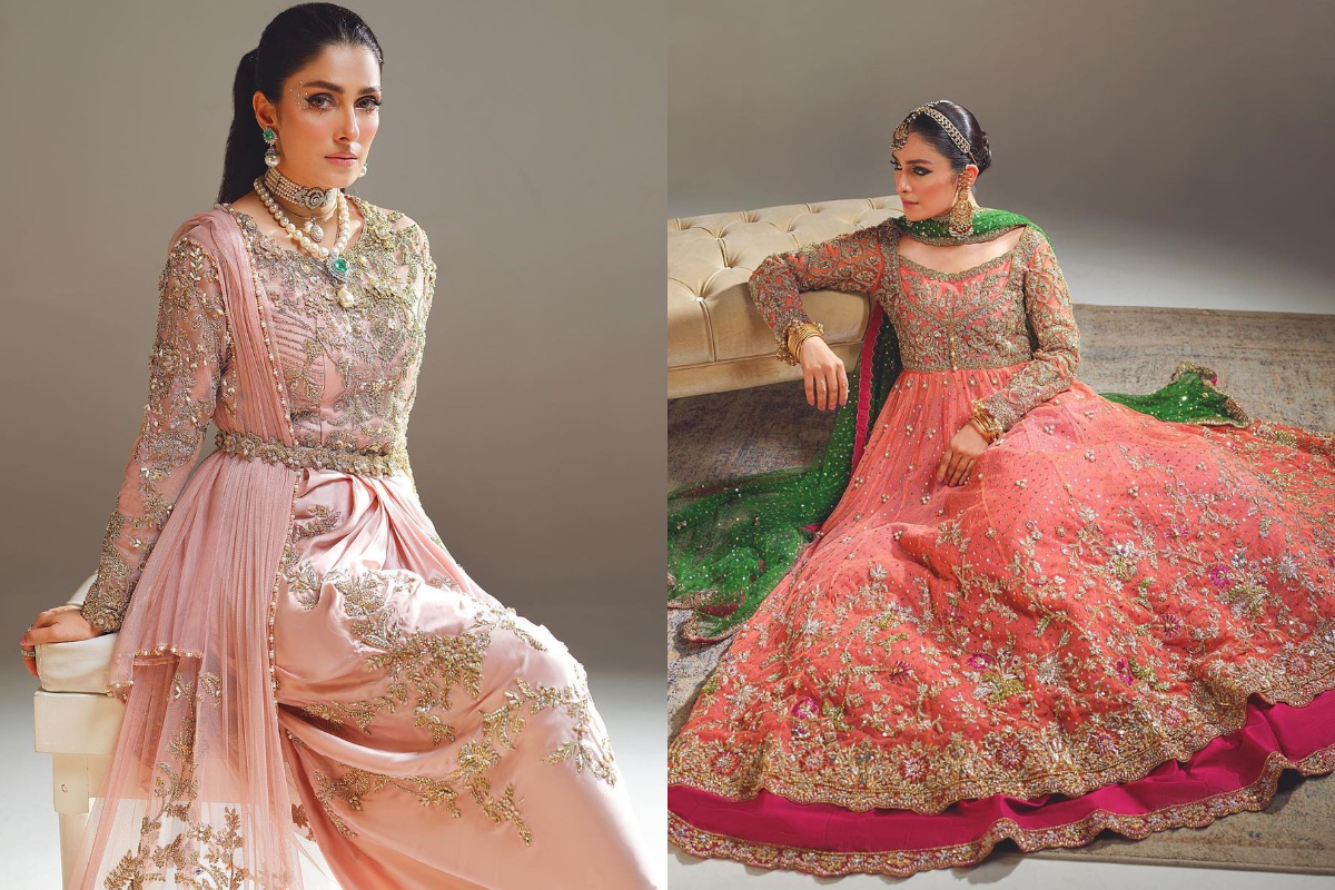 Ayeza Khan Glamorous look in Pink bridal ensemble