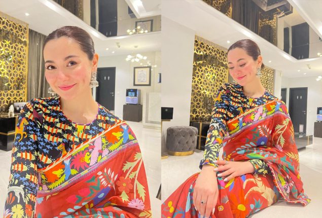 Hania Aamir Blossoms In Floral Saree: See Photos