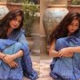 Sajal Aly astonishing pictures in a blue shimmery saree