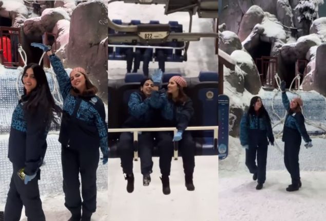 Nimra Khan & Yashma Gill enjoying some snow time in Dubai