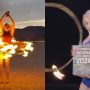 Circus Performer’s World Record: 8 Flaming Hula Hoops!