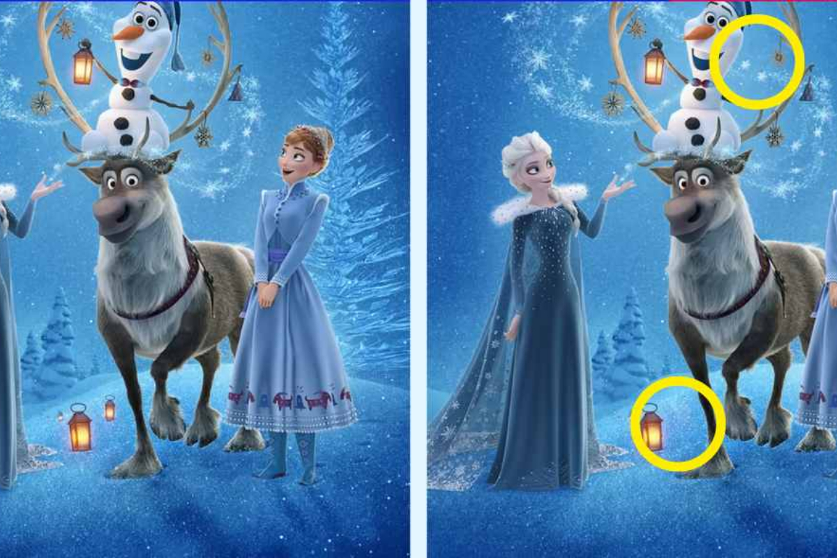 Spot the Difference: Spot two differences between the two Frozen pictures!