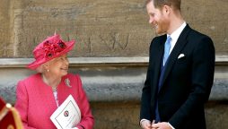 Prince Harry says Queen Elizabeth is ‘looking down on us’