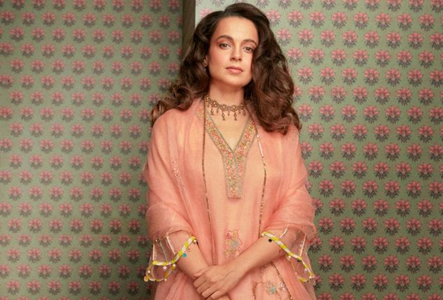 Kangana Ranaut looks resplendent in a black and gold Taluni outfit