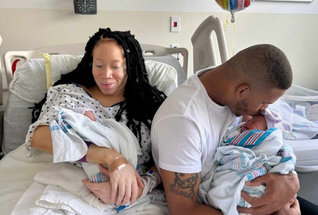 Couple Shares Birthday With Twins, Making It a Triple Celebration