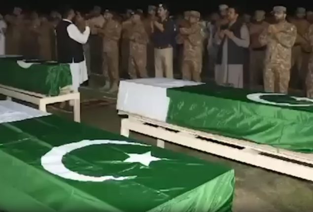 Funeral prayers of soldiers martyred in Bannu suicide attack offered