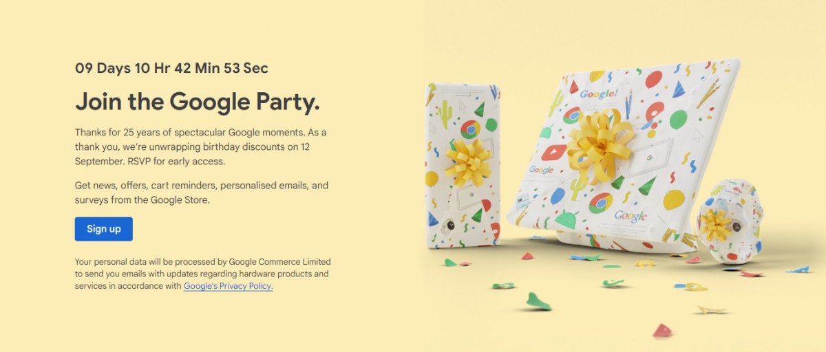 Google offers deals in European online stores for its 25th anniversary