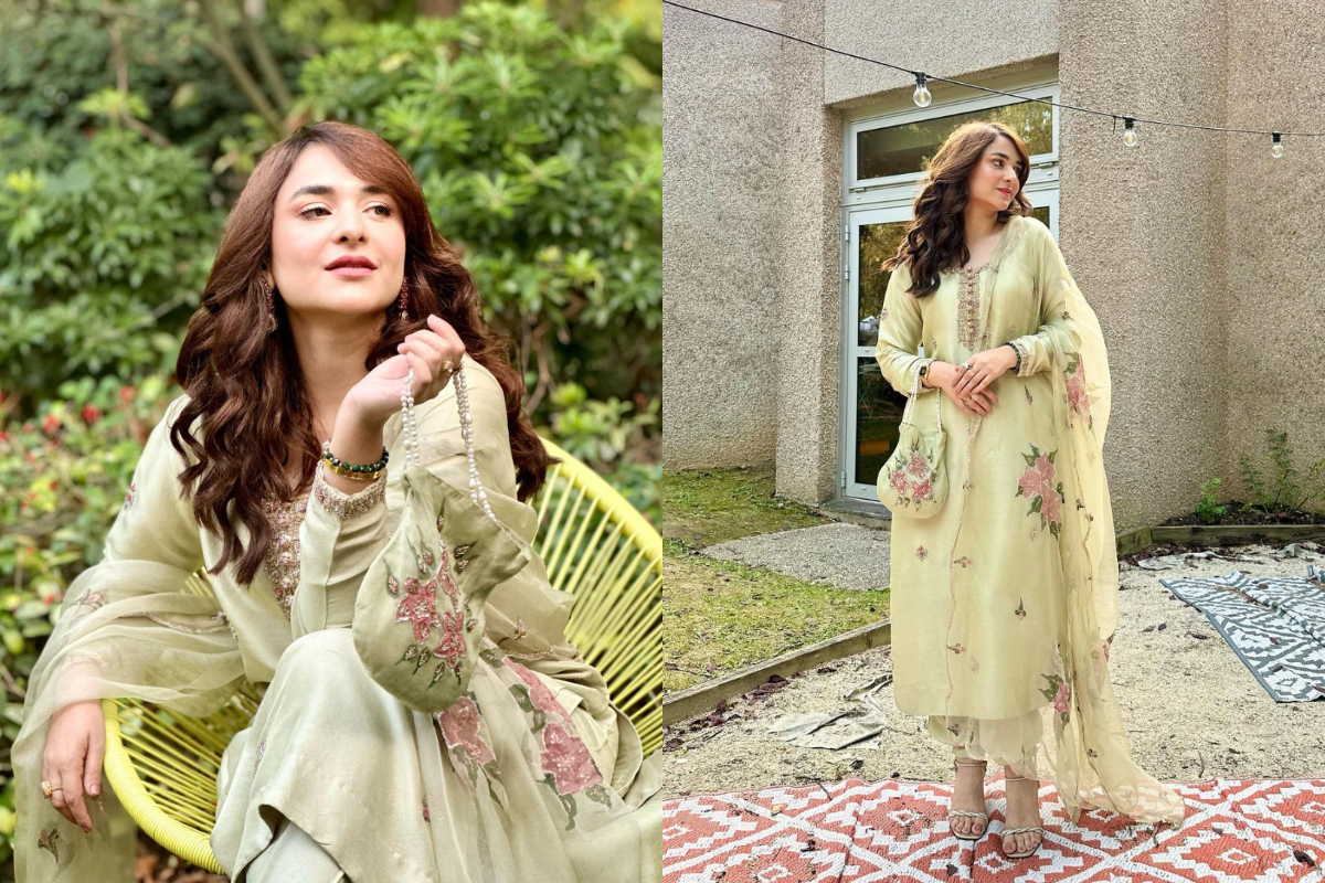 Yumna Zaidi looks stunning in a green flowery ensemble