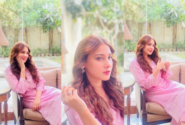 Hina Altaf ravishing look in the pink ensemble